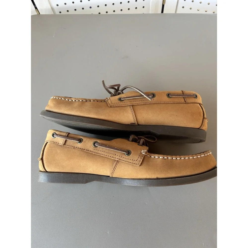 RUGGED SHARK Men's Boat Shoe Loafer, Brown, Premium Genuine‎ Leather, SIZE 11.5M